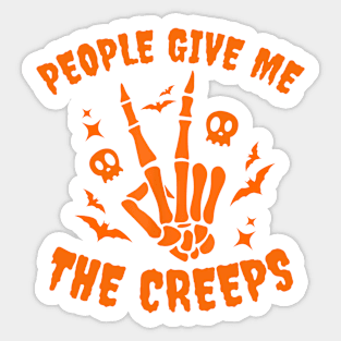 People Give Me The Creeps, Funny Halloween, Horror Gift Sticker